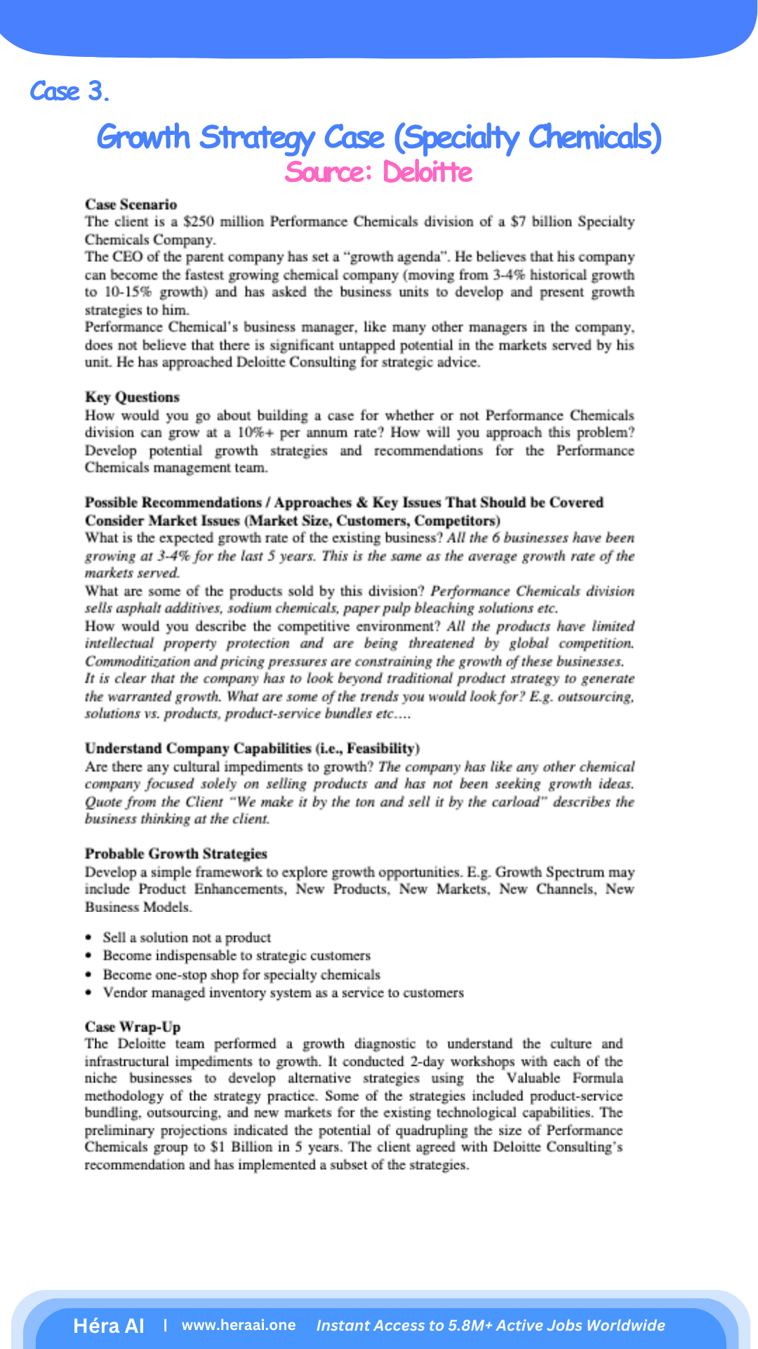 Deloitte Growth Strategy Case